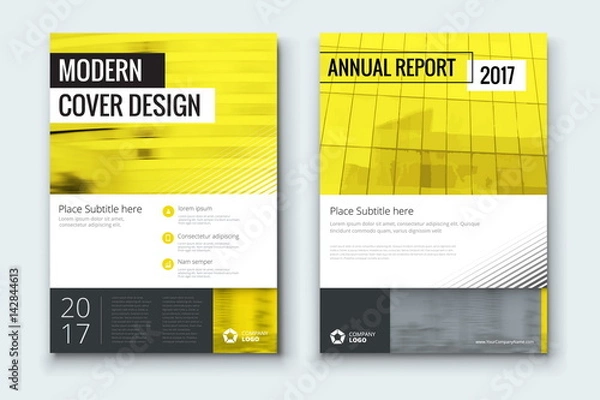 Fototapeta Corporate business annual report cover, brochure or flyer design. Leaflet presentation. Catalog with Abstract geometric background. Modern publication poster magazine, layout, template. A4 size