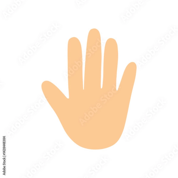 Obraz Stop hand gesture icon in flat simple vector illustration