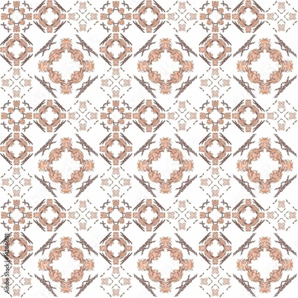 Fototapeta Seamless texture with 3D rendering abstract fractal brown pattern