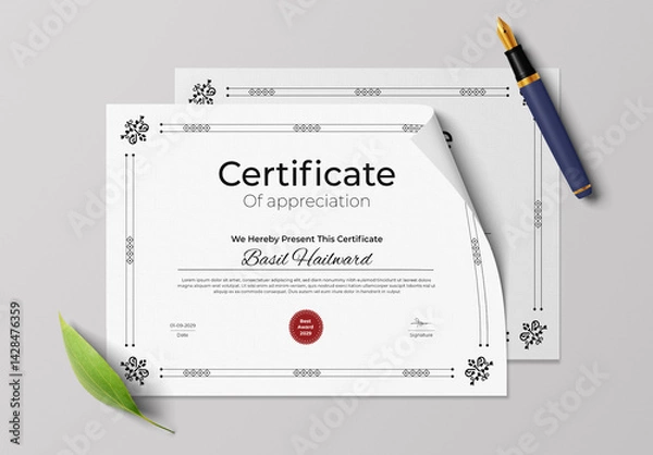 Obraz Classy Ornamental Certificate Layout