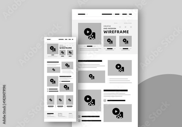 Obraz Wireframe Template Layout
