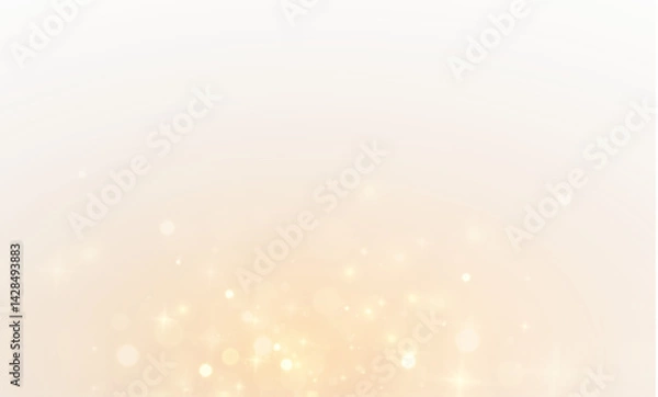 Fototapeta Fantasy flare with golden shine, glittering bokeh, magic sparkles, and vibrant star effects. Transparent PNG illustration for winter holiday background, festive decoration, or card design.