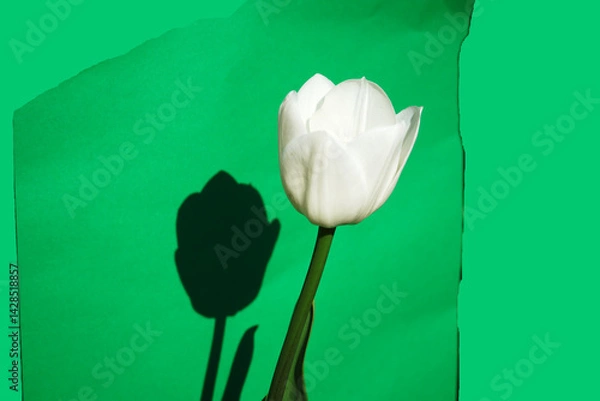 Obraz white tulip on white background