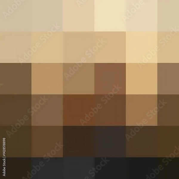 Fototapeta Abstract Brown Color Palette Background with Pixelated Design Pattern