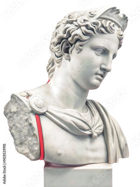 Obraz Ancient Greek Apollo Bust A Broken Masterpiece of Marble Sculpture