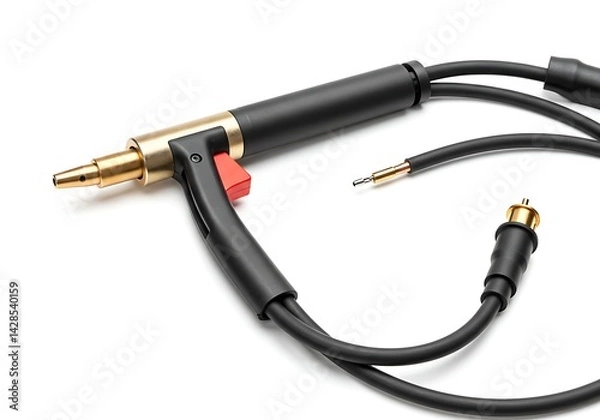 Fototapeta Audio cable isolated on white background