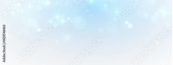 Fototapeta Blue sparkle and glowing stardust effect with soft bokeh, magic particles, and icy flare. Transparent PNG vector for fantasy background, winter celebration, or abstract light design.