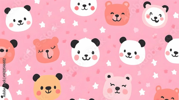 Fototapeta Cute Panda Pattern Background
