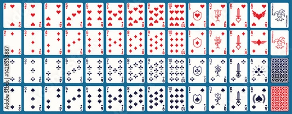 Obraz Modern Playing Cards Full Deck Custom Set