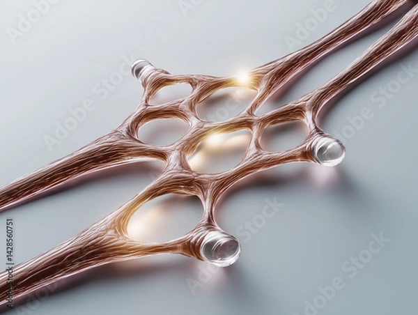 Fototapeta Microscopic Regeneration of Artificial Skin Cells with Collagen Fibers