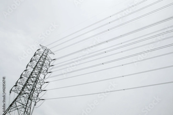 Fototapeta The high voltage pole