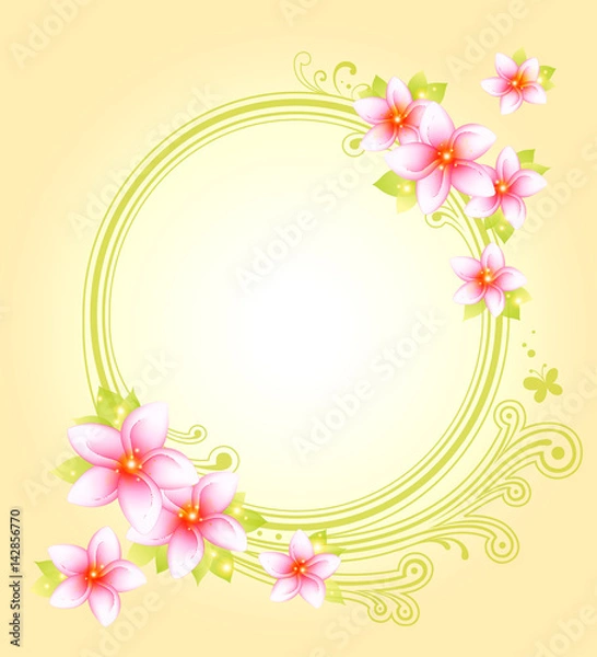 Obraz Flower Background_Pink flowers and patterns