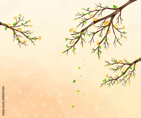 Obraz Flower Background_Tree branches and buds