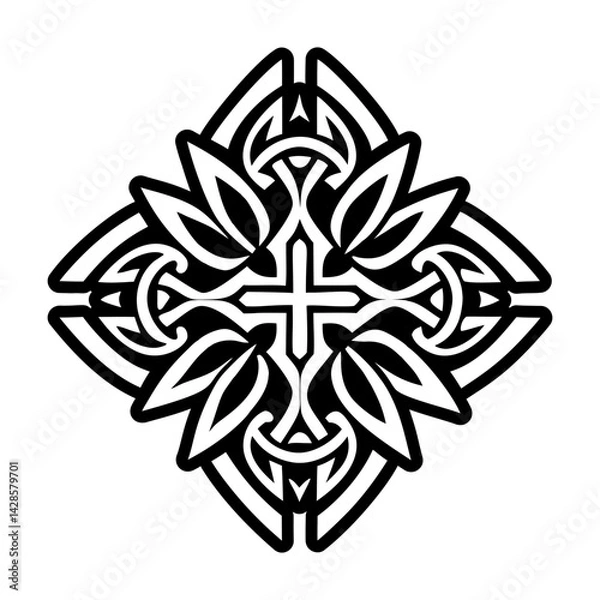 Fototapeta A solid style icon of christ cross symbol