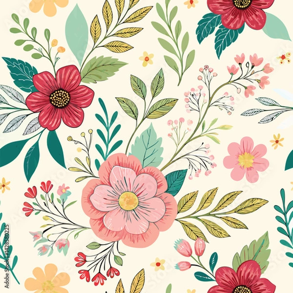 Fototapeta seamlessflower pattern