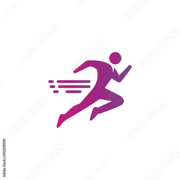 Fototapeta Multicolor Graphic of a Running Athlete Speed Vector
