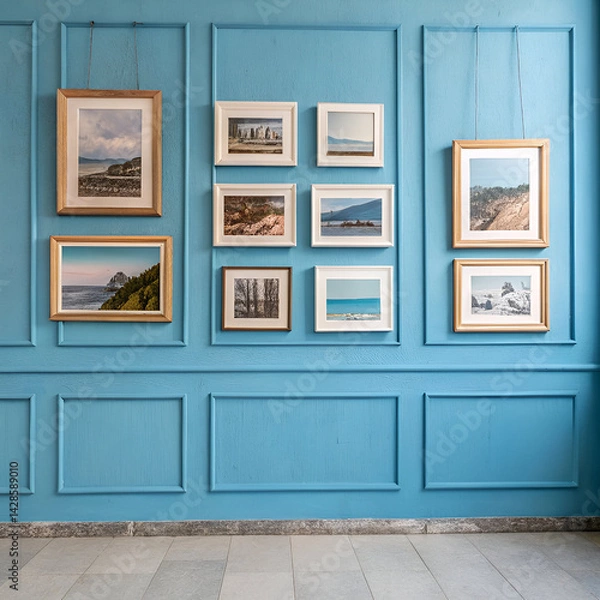 Obraz empty room with wooden window