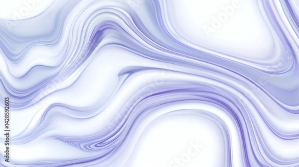 Fototapeta Abstract, flowing patterns of light purple and white marbling.