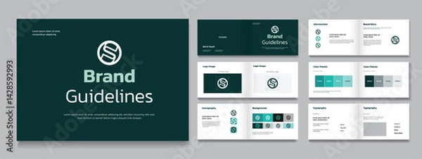 Obraz Brand Guidelines Presentation Layout, Corporate Brand Identity template