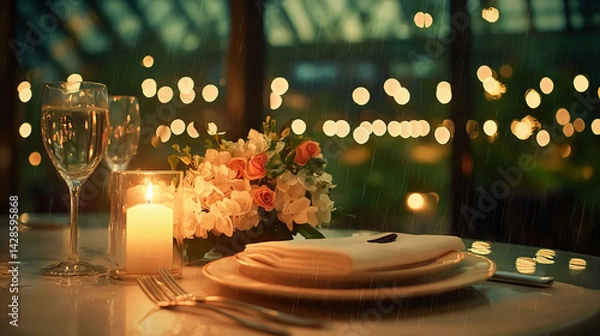 Fototapeta Romantic Candlelight Dinner