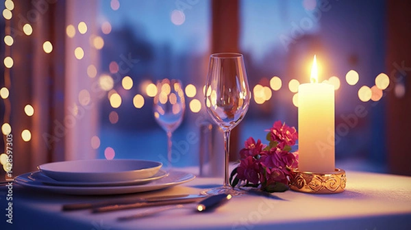Fototapeta Romantic Candlelight Dinner