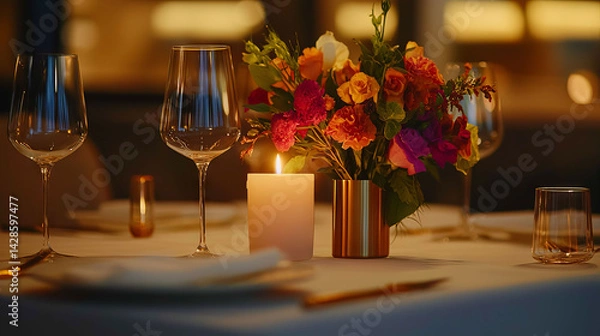 Fototapeta Romantic Candlelight Dinner