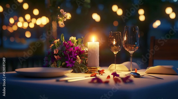 Fototapeta Romantic Candlelight Dinner