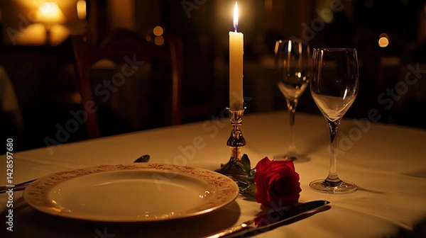 Fototapeta Romantic Candlelight Dinner