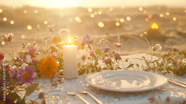 Fototapeta Romantic Candlelight Dinner