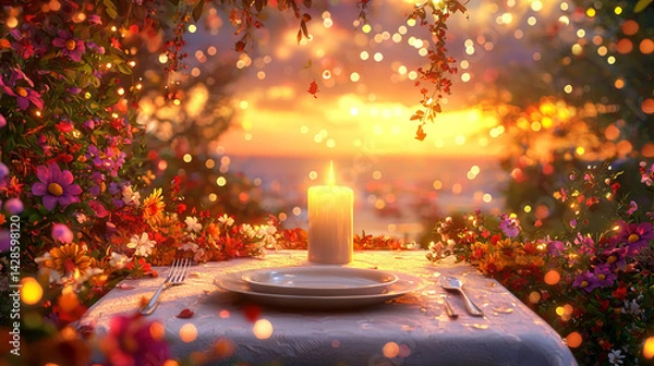 Fototapeta Romantic Candlelight Dinner