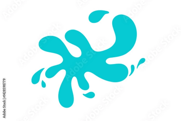 Fototapeta Ink splash shape colorful isolated transparency background.