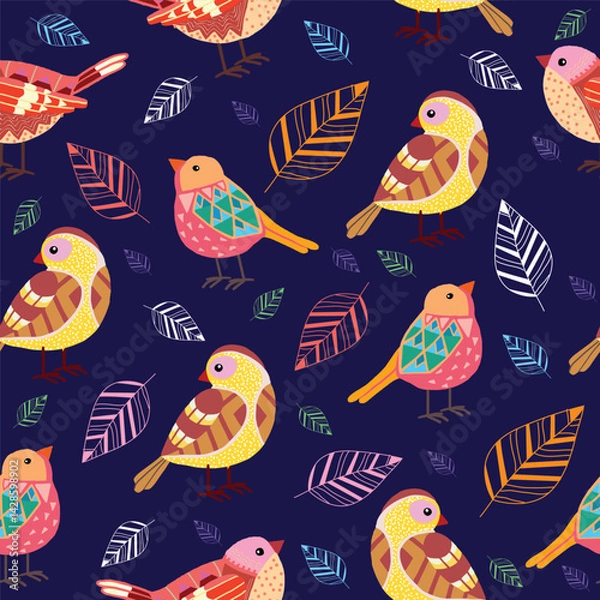 Fototapeta Vector Images of Various Types of Bird Patterns With Subtle Colors
