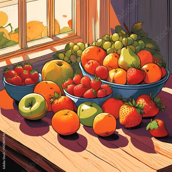 Obraz Ilustração de frutas