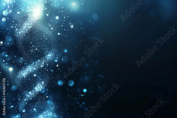 Fototapeta Illuminated DNA Double Helix in a Molecular Space