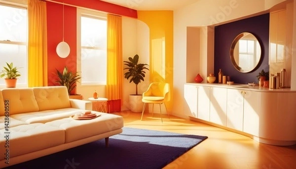 Fototapeta interior modern design room 3d