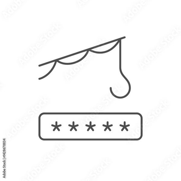 Fototapeta Password phishing line outline icon