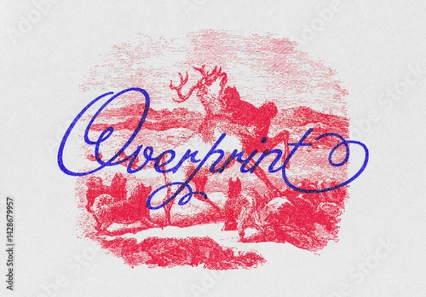 Fototapeta Overprint Effect Mockup