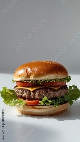 Fototapeta photo hamburger with salad