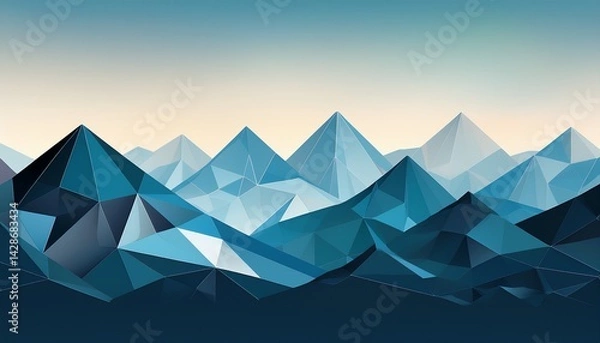 Fototapeta abstract polygonal mountain range landscape art