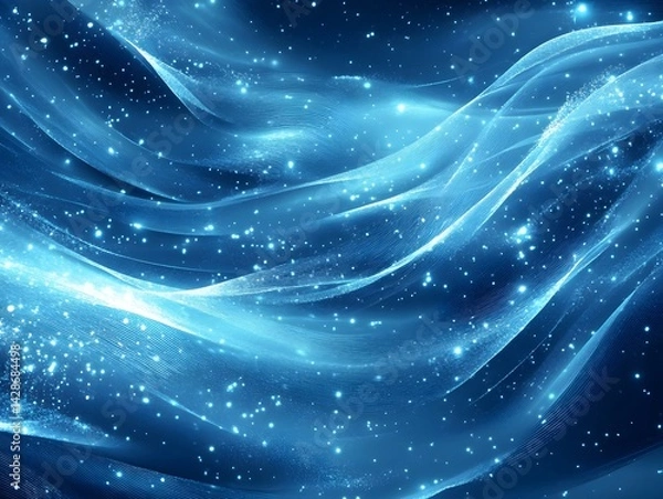 Fototapeta Celestial Blue Waves: A Serene Abstract Artwork
