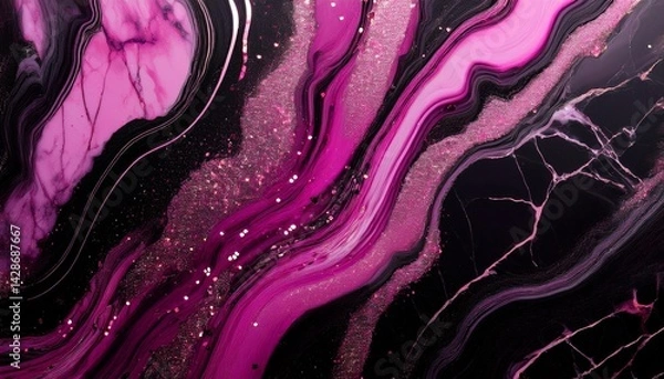 Fototapeta abstract luxury pink glitters black marble textures isolated background
