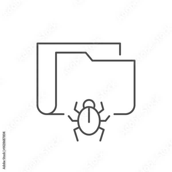 Obraz Virus in folder line icon