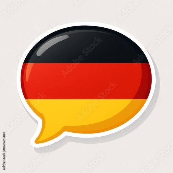 Fototapeta German flag Speech Bubble 