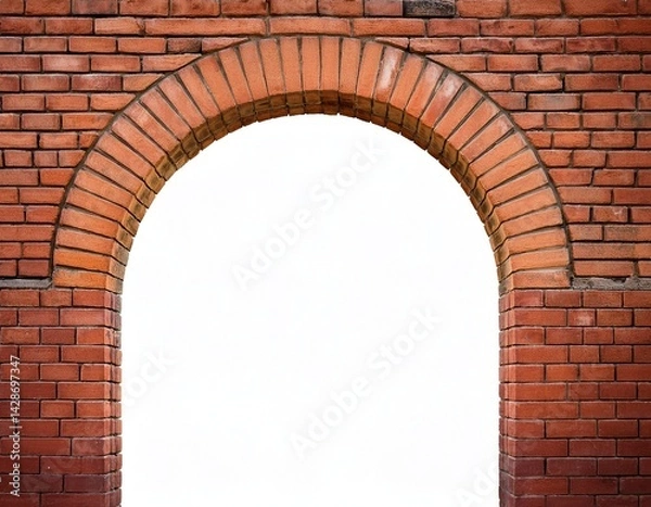 Fototapeta brick archway brick wall white background