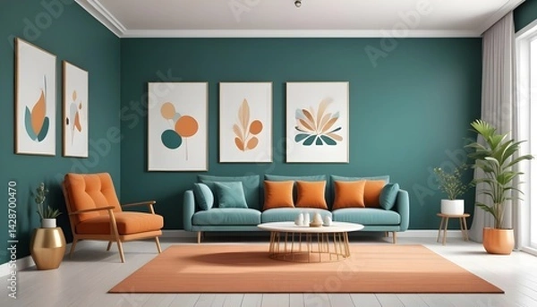 Obraz interior modern design room 3d
