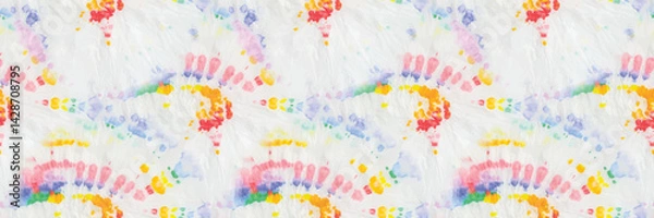 Fototapeta Tie Dye Seamless Heart. 1960 Stripe Repeat. Spiral Tiedye Music. Pink Tie Dye. Abstract Vector Background. 1970s Rainbow Pattern. Blue Color Swirl Pattern. Rainbow Tie Dye. Swirl Repeat.
