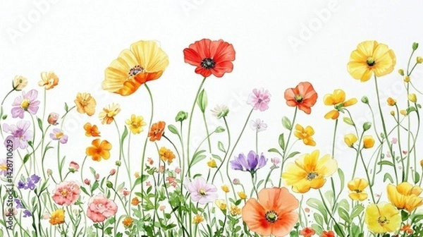 Fototapeta Cheerful Floral Composition Celebrating Spring and Summer