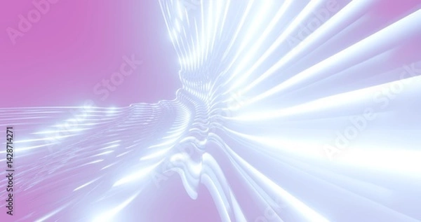 Obraz Abstract metallic curve waves background 3d render