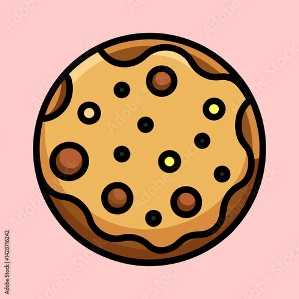 Fototapeta Whimsical Chocolate Chip Cookie with Irregular Shape and Colorful Toppings