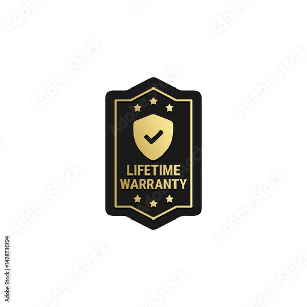 Fototapeta Lifetime warranty product label or stamp vector isolated eps. Lifetime warranty label vector isolated for product packaging design element.